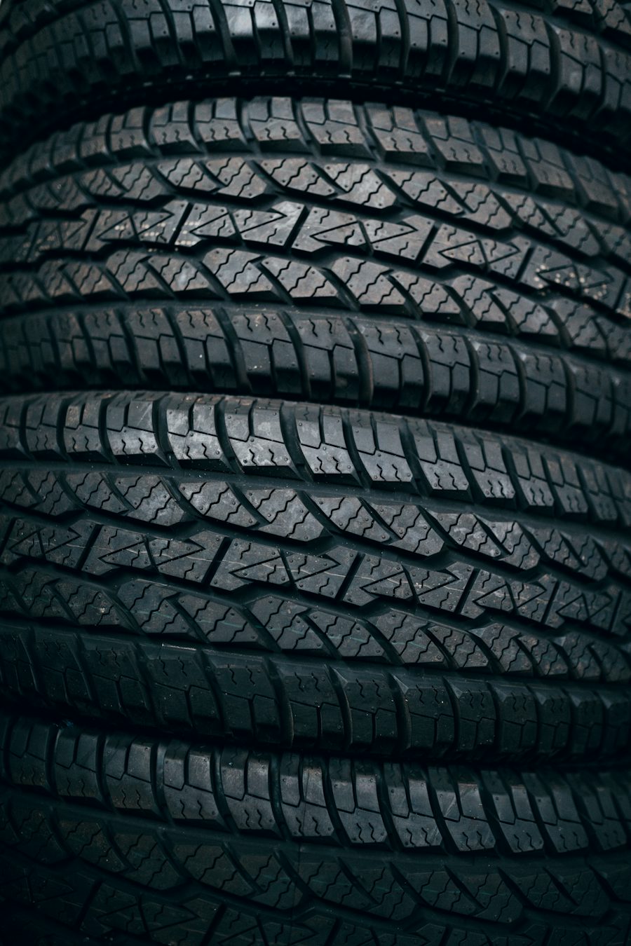 Close-up of new tire tread
